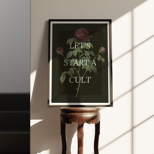 Let's Start A Cult - 04 Poster: Alternative Decor, Dark Humour Print, Halloween Wall Art, Funny Cool Print, Halloween Print, Edgy Home Decor