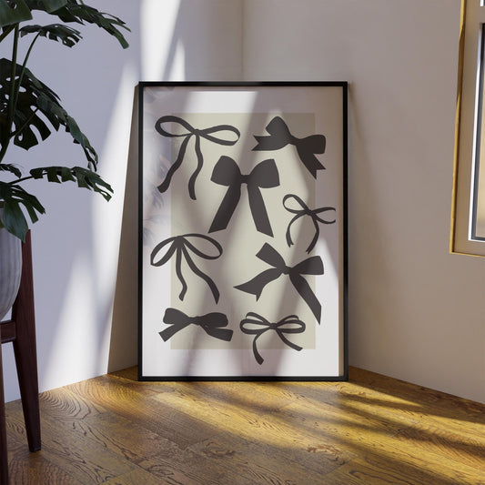 Minimalist Bow Poster: Trendy Aesthetic Print, Muted Wall Art, Chic Home Decor, Modern Art, Minimalistic Interior Design, Stylish Decor