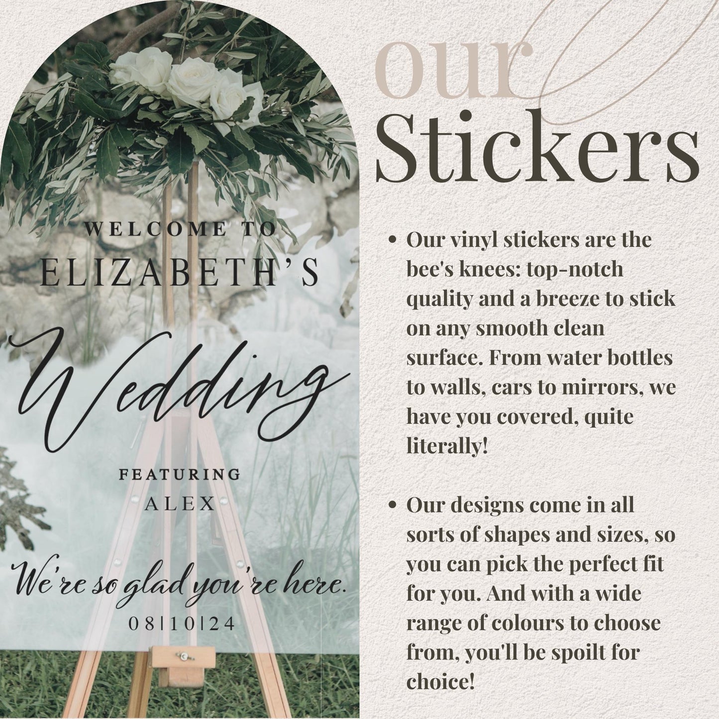 Swiped Right - Mirror Sticker For Wedding Photos & Selfies - Online Dating/ Tinder Vinyl Decal Sticker for DIY Wedding Easy to Apply Decal