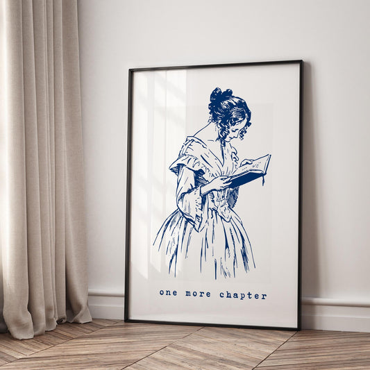 One More Chapter - 02 Poster: Book Quote Print, Book Lover Gift, Reading Decor, Cosy Home Decor, Book-Themed Art Print, Book Lover Wall Art