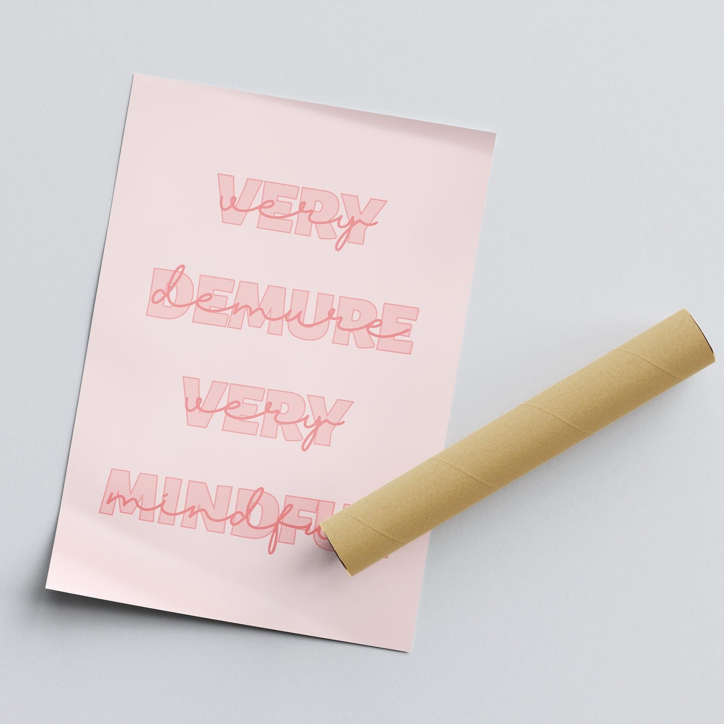 Very Demure, Very Mindful, Very Cutesy - 07 Typography Poster, Elegant Print, Aesthetic Prints, Unique Art, Trending Meme Print, Home Decor