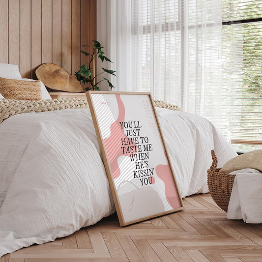 Taste - 08 Music Inspired Poster: Sabrina Carpenter Song-Inspired Print, Lyrics Wall Art, Pop Culture Home Decor, Gift For Music Lover, Art