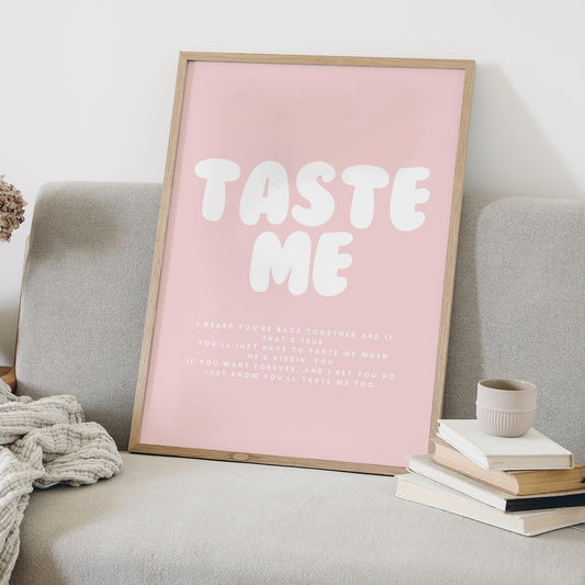 Taste - 09 Music Inspired Poster: Sabrina Carpenter Song-Inspired Print, Lyrics Wall Art, Pop Culture Home Decor, Gift For Music Lover, Art