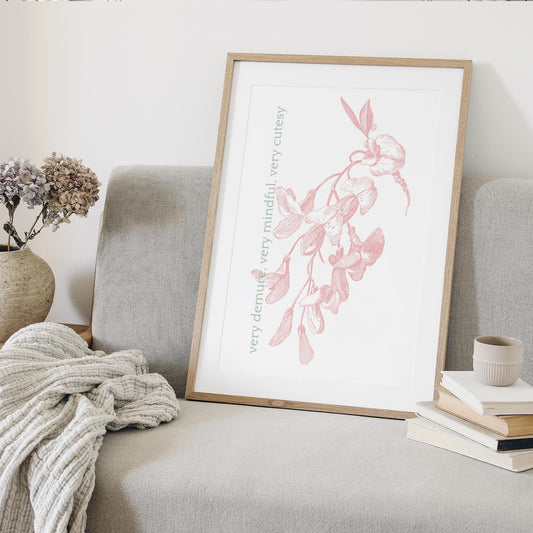 Very Demure, Very Mindful, Very Cutesy - 15 Poster: Trend Quote Print, Soft Girl Decor, Preppy Home Decor, Coquette Aesthetic, Modern Art