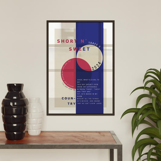 Slim Pickins - 02 Music Inspired Poster: Sabrina Carpenter Song-Inspired Print, Lyrics Wall Art, Graphic Design Home Decor, Music Lover Gift