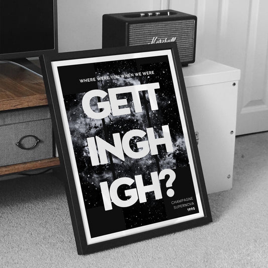 Champagne Supernova - 09 Poster: Oasis Reunion Print, Song-Inspired Print, Iconic Quote, Typography Wall Art, Britpop Home Decor, Music Gift