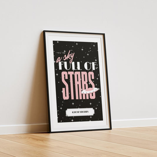 Sky Full of Stars, UFO Poster - Coldplay Inspired Wall Art, Iconic Home Prints, Quote Poster, Home Decor, Lyric Print, Music Lover