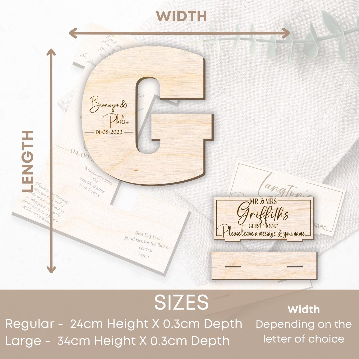 Unique Wedding Guest Book - Personalised Wooden Initial For Guests To Sign, Alternative Guest Book, Rustic Sign Wedding Decor, Keepsake