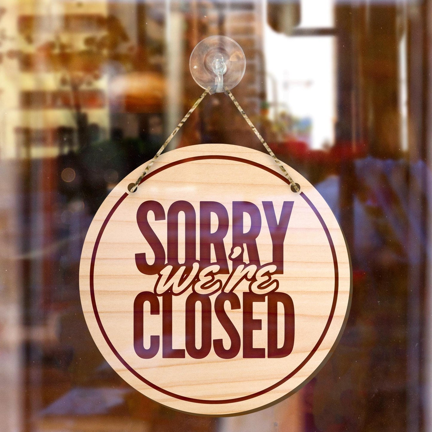 Double Sided Wooden Open And Close Shop Sign, Round, Shop Window Sign, Shop Decor, Open And Close, Wooden Signs, Wood Plaque, Unique Plaque