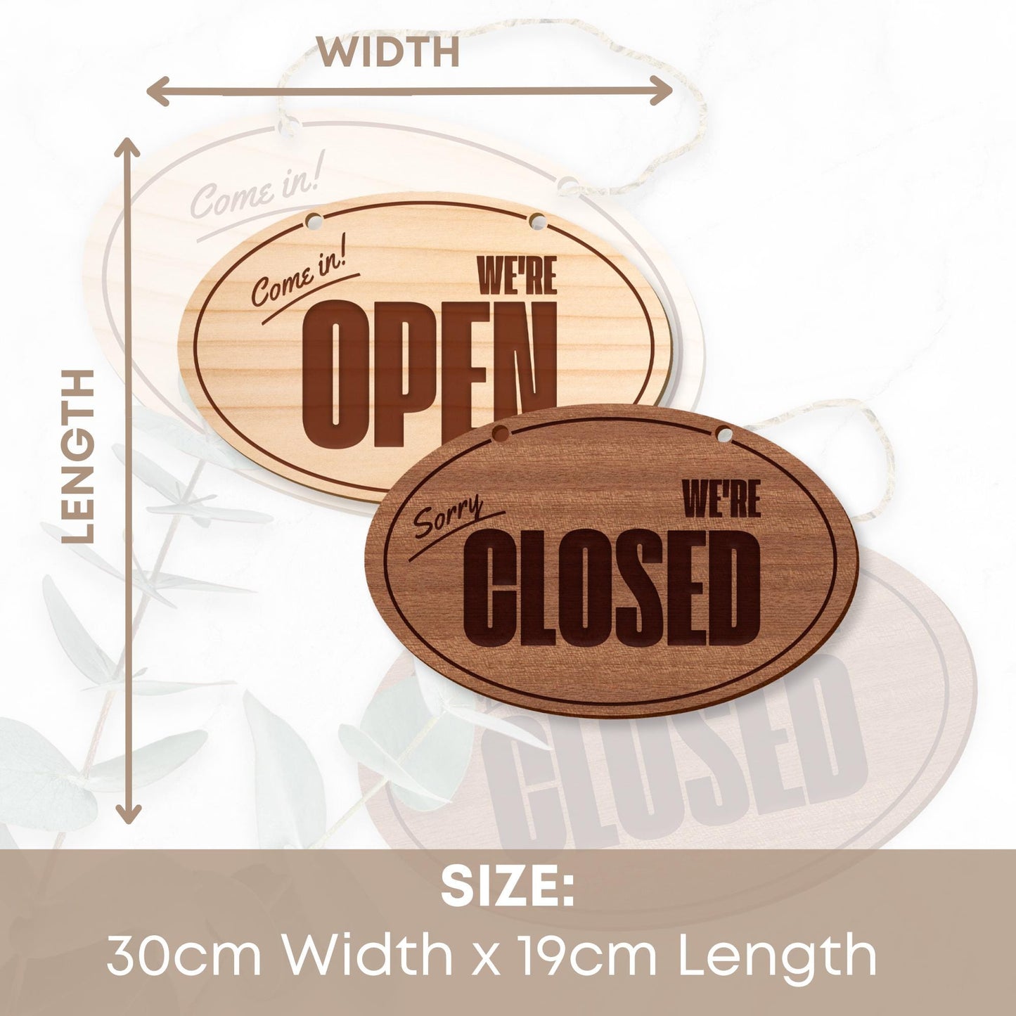 Double Sided Wooden Open And Close Shop Sign, Oval, Shop Window Sign, Shop Decor, Open And Close, Wooden Signs, Wood Plaque, Unique Plaque