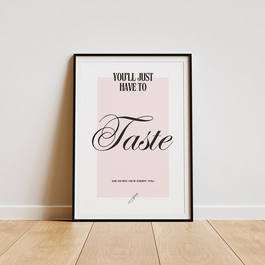 Taste - 02 Music Inspired Poster: Sabrina Carpenter Song-Inspired Print, Lyrics Wall Art, Pop Culture Home Decor, Gift For Music Lover, Art