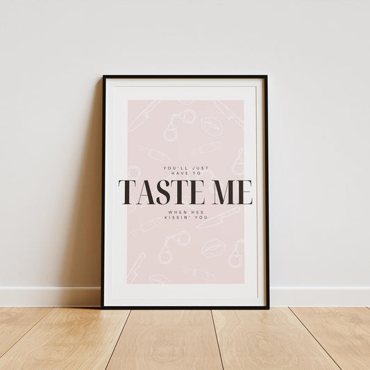 Taste - 04 Music Inspired Poster: Sabrina Carpenter Song-Inspired Print, Lyrics Wall Art, Pop Culture Home Decor, Gift For Music Lover, Art