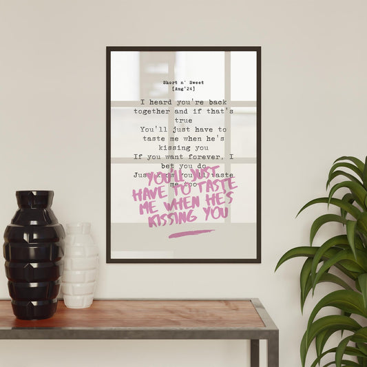 Taste - 05 Music Inspired Poster: Sabrina Carpenter Song-Inspired Print, Lyrics Wall Art, Pop Culture Home Decor, Gift For Music Lover, Art