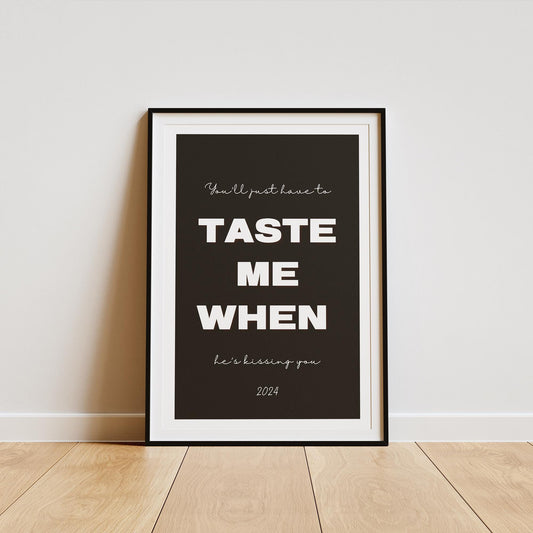 Taste - 06 Music Inspired Poster: Sabrina Carpenter Song-Inspired Print, Lyrics Wall Art, Pop Culture Home Decor, Gift For Music Lover, Art