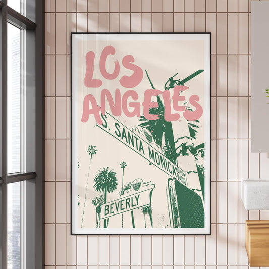 Los angeles print 03: california poster, travel wall art, location print, modern los angeles art, la aesthetic home decor, hollywood print
