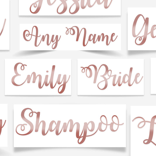 Mrs Hinch Style Vinyl Stickers / Rose Gold / Personalised Labels / Cleaning Zoflora Lenor / Hinching Decal / Bottles Boxes / Wedding Names