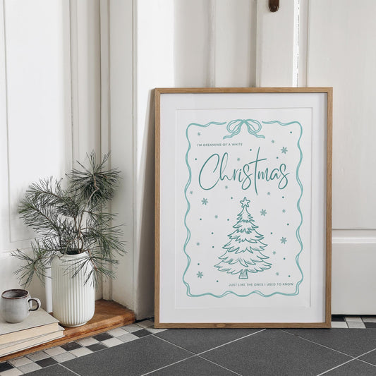 I'm Dreaming Of A White Christmas Poster - 02: Michael Bublé Song Inspired, Christmas Wall Art, Christmas Home Decor, Festive Home Prints