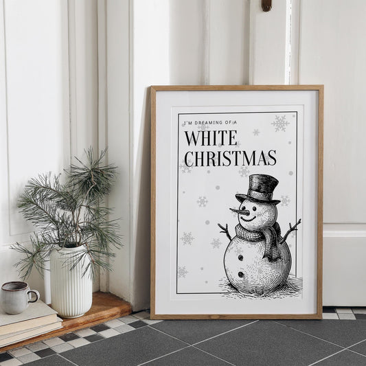 I'm Dreaming Of A White Christmas Poster - 05: Michael Bublé Song Inspired, Christmas Wall Art, Christmas Home Decor, Festive Home Prints