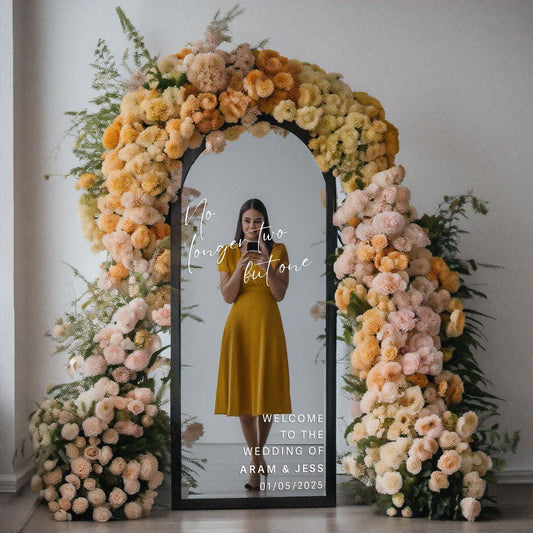 No Longer Two But One, Cursive Wedding Sign, Vinyl Wedding Sticker, Welcome Wedding Sign, Bible Quote, Wedding Decor, Personalised Decor