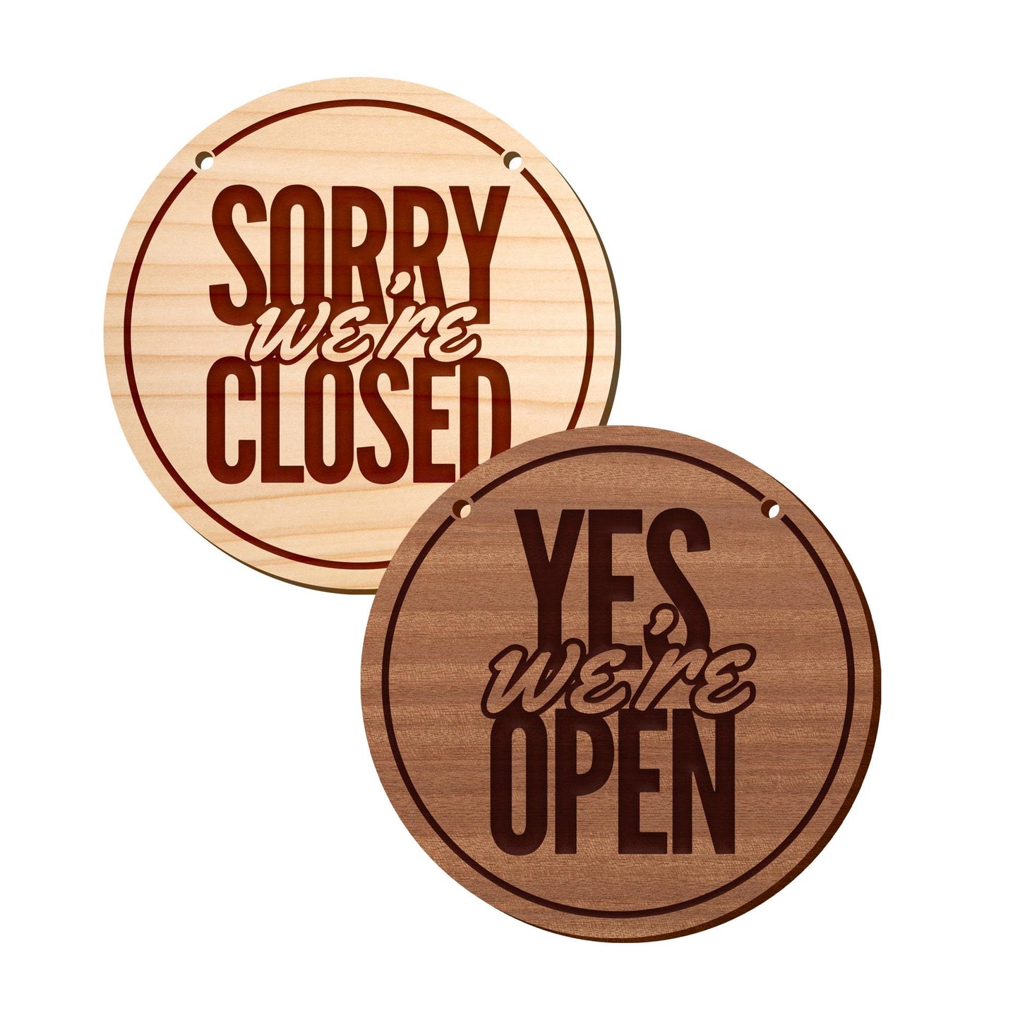 Double Sided Wooden Open And Close Shop Sign, Round, Shop Window Sign, Shop Decor, Open And Close, Wooden Signs, Wood Plaque, Unique Plaque