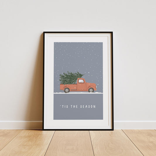 Tis The Season - 03:  Christmas Poster, Festive Holiday Wall Art, Christmas Home Decor, Living Room Wall Art, Festive Home Prints