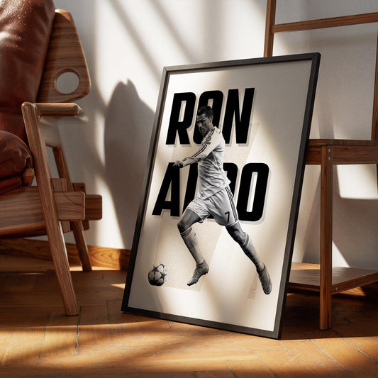 Football Neutral - Ronaldo 02 Poster: Football-Inspired Wall Art, Sublte Sports Print, Gift for Him, Home Decor, Man Cave, Football Gift