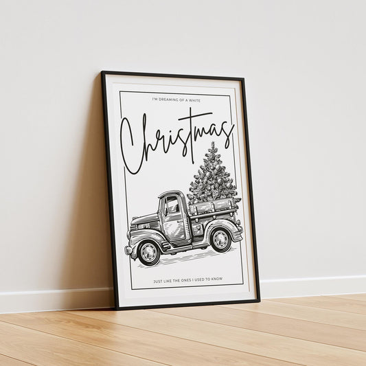 I'm Dreaming Of A White Christmas Poster - 01: Michael Bublé Song Inspired, Christmas Wall Art, Christmas Home Decor, Festive Home Prints