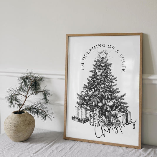 I'm Dreaming Of A White Christmas Poster - 03: Michael Bublé Song Inspired, Christmas Wall Art, Christmas Home Decor, Festive Home Prints