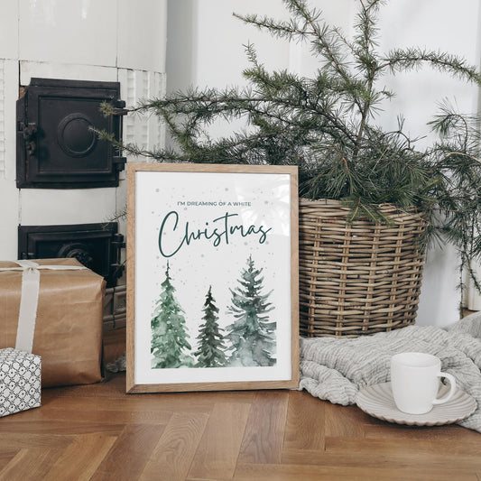 I'm Dreaming Of A White Christmas Poster - 04: Michael Bublé Song Inspired, Christmas Wall Art, Christmas Home Decor, Festive Home Prints