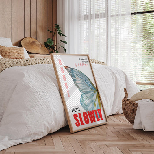 Pretty Slowly - 04, Benson Boone Lyrics Poster  Aesthetic Wall Art Print, Music Lovers Decor, Song Lyrics Print Bedroom Wall Art