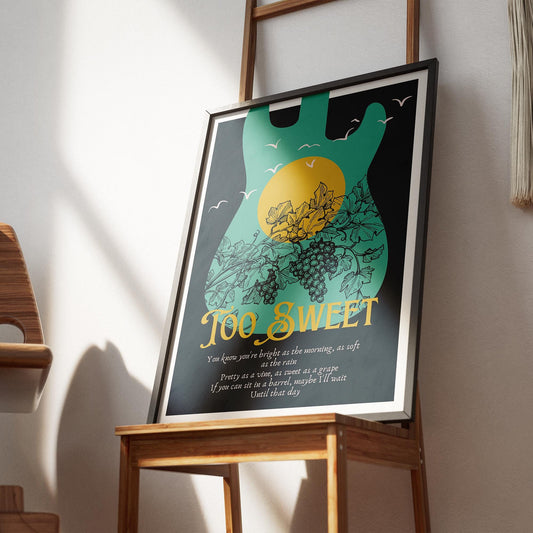 Too Sweet - 01 Poster: Hozier Lyric-Inspired Wall Decor, Music Lover Wall Art, Home Decor Posters, Gallery Wall Art, Indie Rock Prints