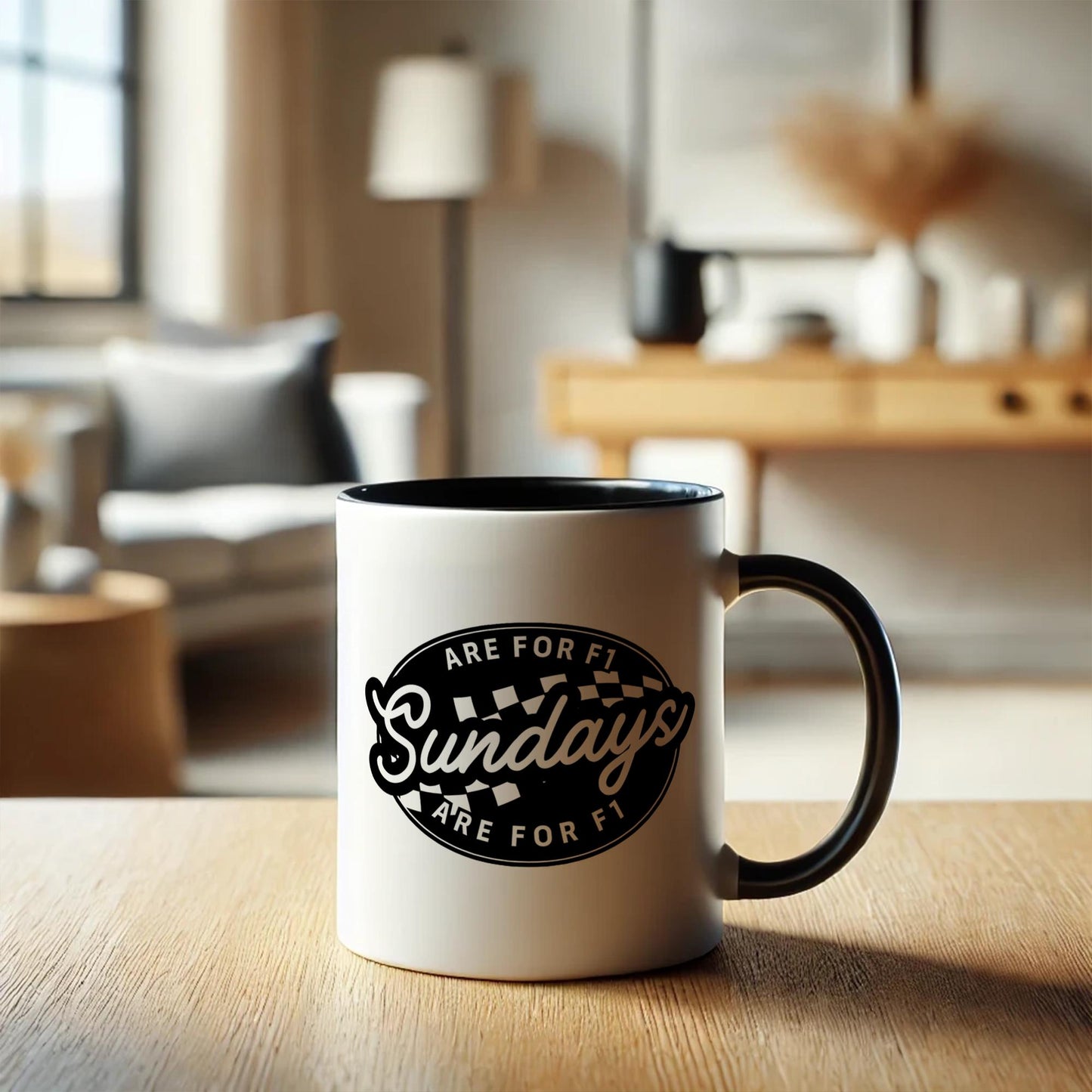 Sundays F1 - Wheels Mug: 'Sundays Are For Formula 1' Gift, Racing Fan Gift, Motorsport Mug, Racing Gift For Him, For Dad, Stocking Filler