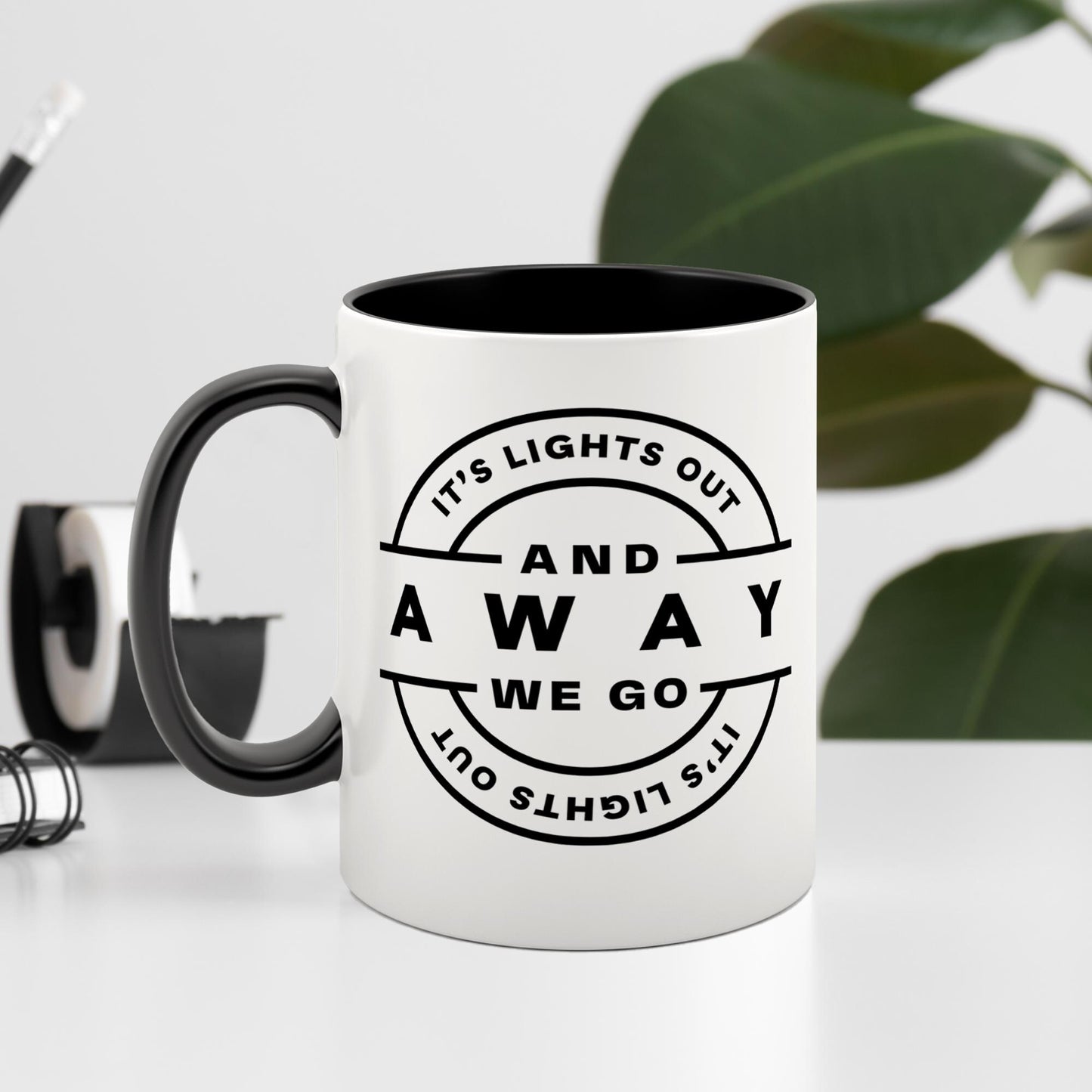 Lights Out - Sleek Mug: "Lights Out and Away We Go" F1 Start Quote Mug, Formula 1 Gift, Racing Gift For Him, For Dad, Stocking Filler