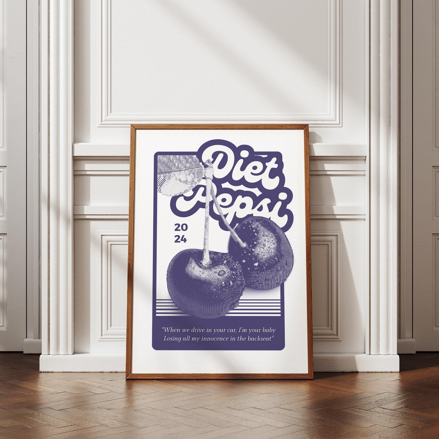 Innocence In The Backseat - Cherry Poster | Addison Rae Inspired Print | Trendy Home Decor, Wall Art, Pop Culture, Gift For Music Lover