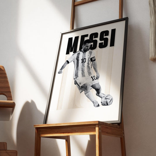 Football Neutral - Messi 01 Poster: Football-Inspired Wall Art, Sublte Sports Print, Gift for Him, Home Decor, Man Cave, Football Gift