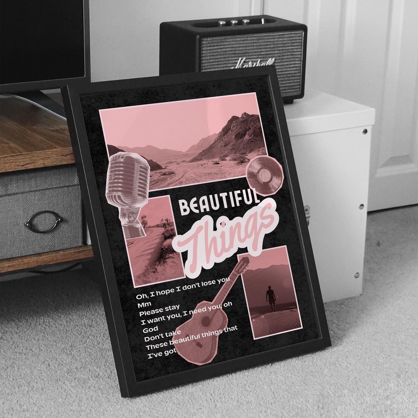 Beautiful Things - 01, Benson Boone Lyrics Poster  Aesthetic Wall Art Print, Music Lovers Decor, Song Lyrics Print Bedroom Wall Art