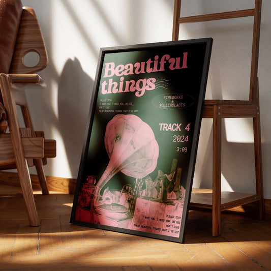 Beautiful Things - 03, Benson Boone Lyrics Poster  Aesthetic Wall Art Print, Music Lovers Decor, Song Lyrics Print Bedroom Wall Art