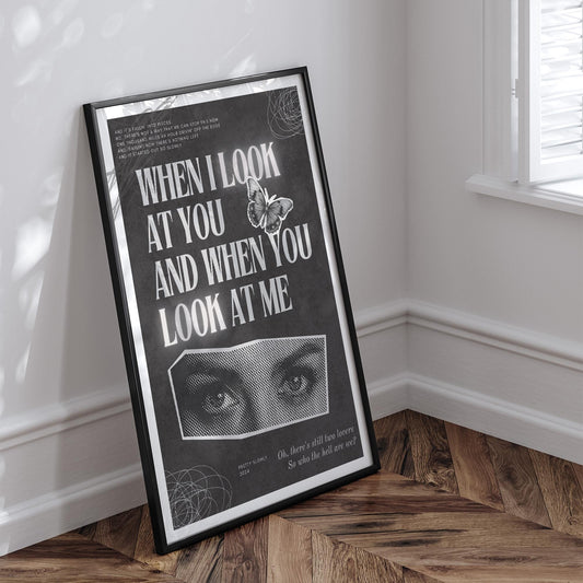 Pretty Slowly - 02, Benson Boone Lyrics Poster  Aesthetic Wall Art Print, Music Lovers Decor, Song Lyrics Print Bedroom Wall Art