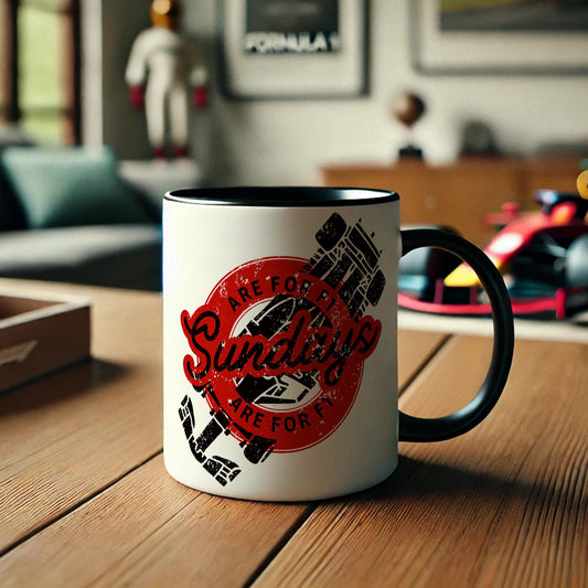 Sundays F1 - Retro Mug: 'Sundays Are For Formula 1' Gift, Racing Fan Gift, Motorsport Mug, Racing Gift For Him, For Dad, Stocking Filler