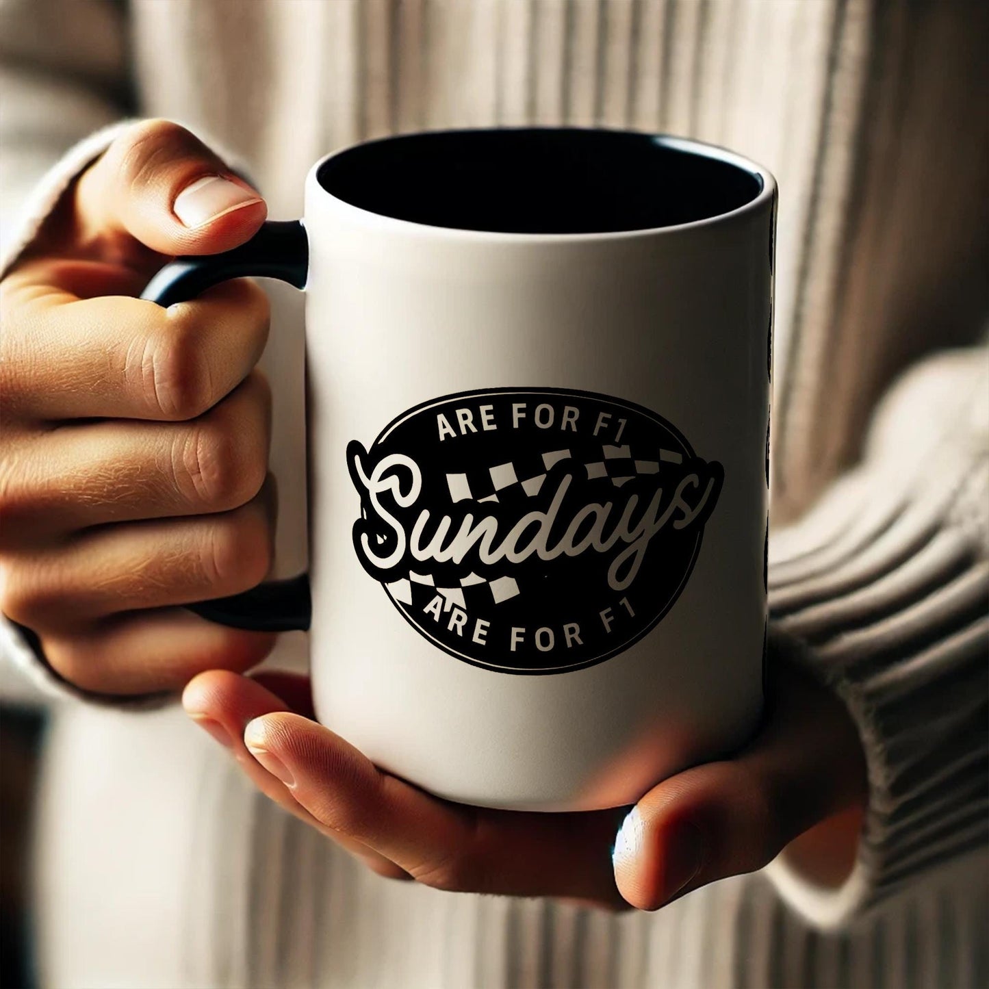 Sundays F1 - Wheels Mug: 'Sundays Are For Formula 1' Gift, Racing Fan Gift, Motorsport Mug, Racing Gift For Him, For Dad, Stocking Filler