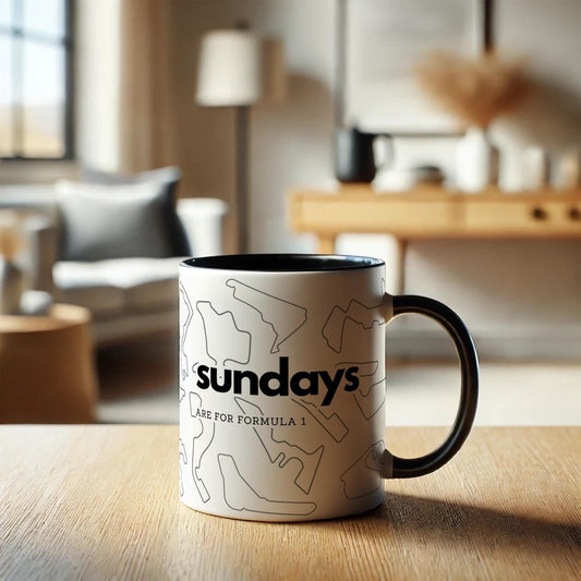 Sundays F1 - Tracks Mug: 'Sundays Are For Formula 1' Gift, Racing Fan Gift, Motorsport Mug, Racing Gift For Him, For Dad, Stocking Filler