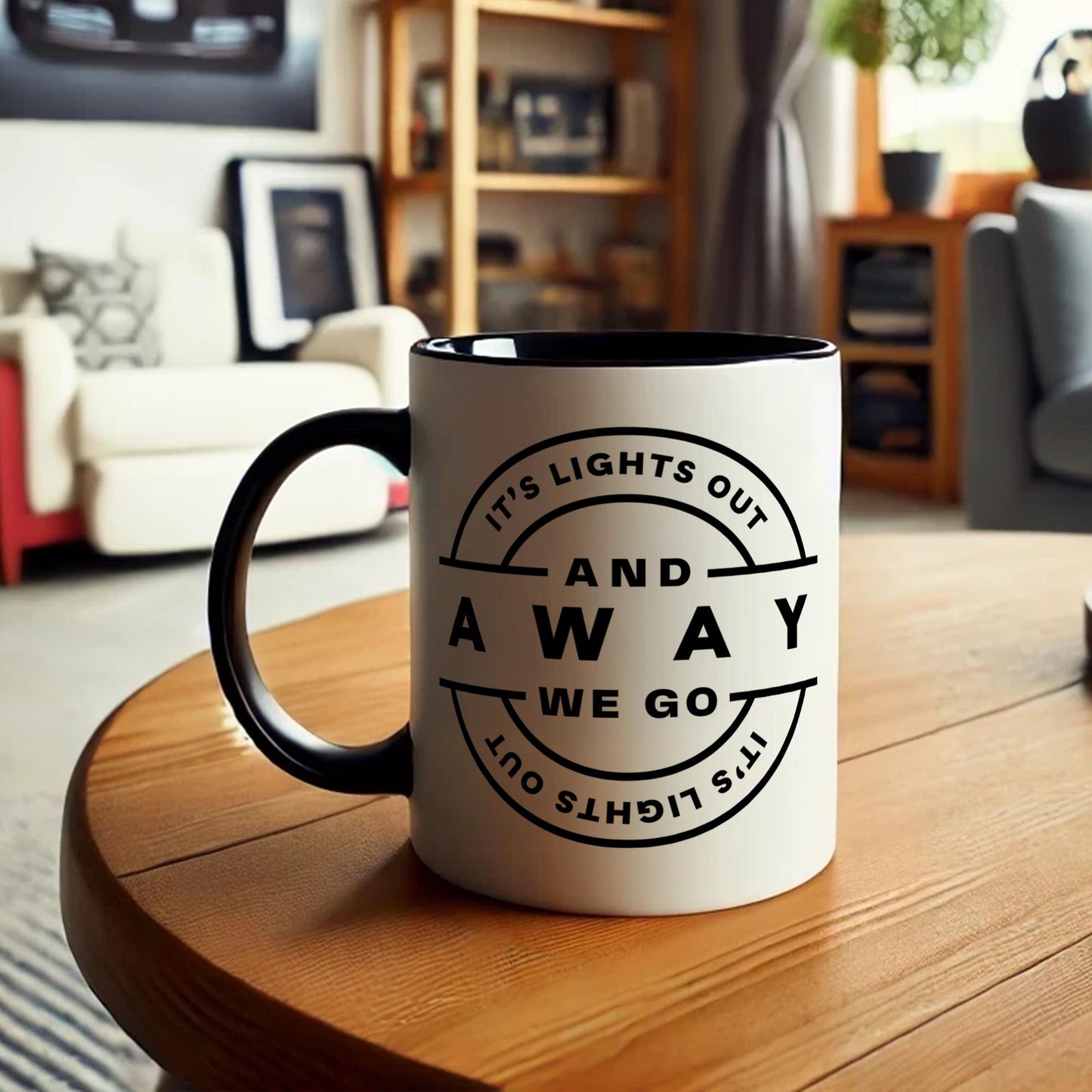 Lights Out - Sleek Mug: "Lights Out and Away We Go" F1 Start Quote Mug, Formula 1 Gift, Racing Gift For Him, For Dad, Stocking Filler