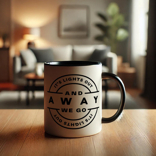 Lights Out - Sleek Mug: "Lights Out and Away We Go" F1 Start Quote Mug, Formula 1 Gift, Racing Gift For Him, For Dad, Stocking Filler