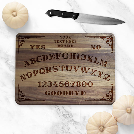 Ouija Chopping Board - Halloween Kitchen Decor, Ouija Serving Board For Halloween Party, Vintage Halloween Decor, Spirit Board Horror Gift