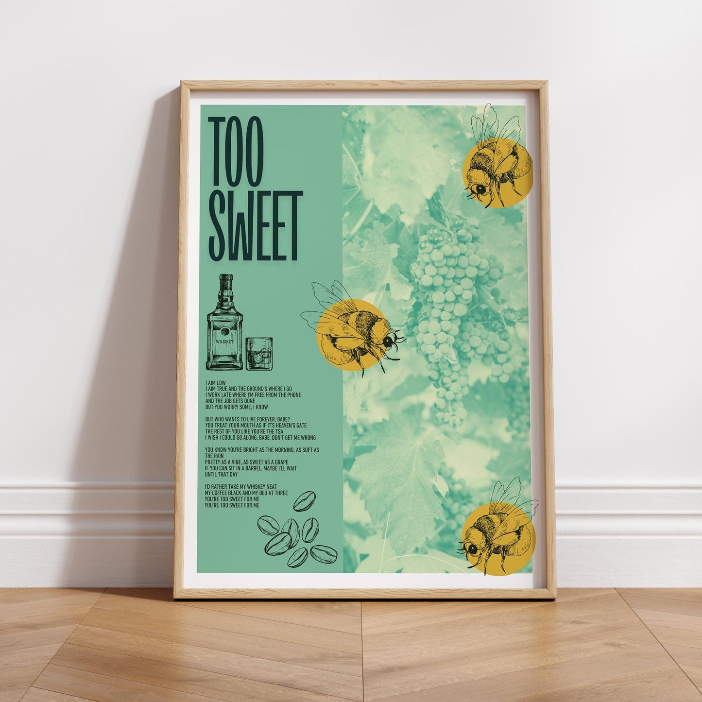 Too Sweet - 02 Poster: Hozier Lyric-Inspired Wall Decor, Music Lover Wall Art, Home Decor Posters, Gallery Wall Art, Indie Rock Prints