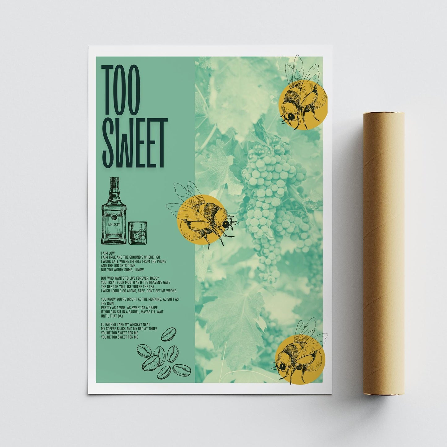 Too Sweet - 02 Poster: Hozier Lyric-Inspired Wall Decor, Music Lover Wall Art, Home Decor Posters, Gallery Wall Art, Indie Rock Prints