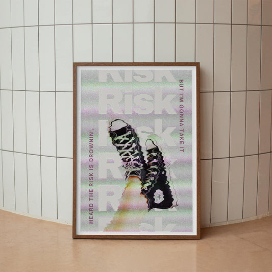 Risk - Shoes: Gracie Abrams Lyric Poster, Inspirational Quote Print, Trendy Home Decor, Wall Art, Pop Culture, Gift For Music Lover