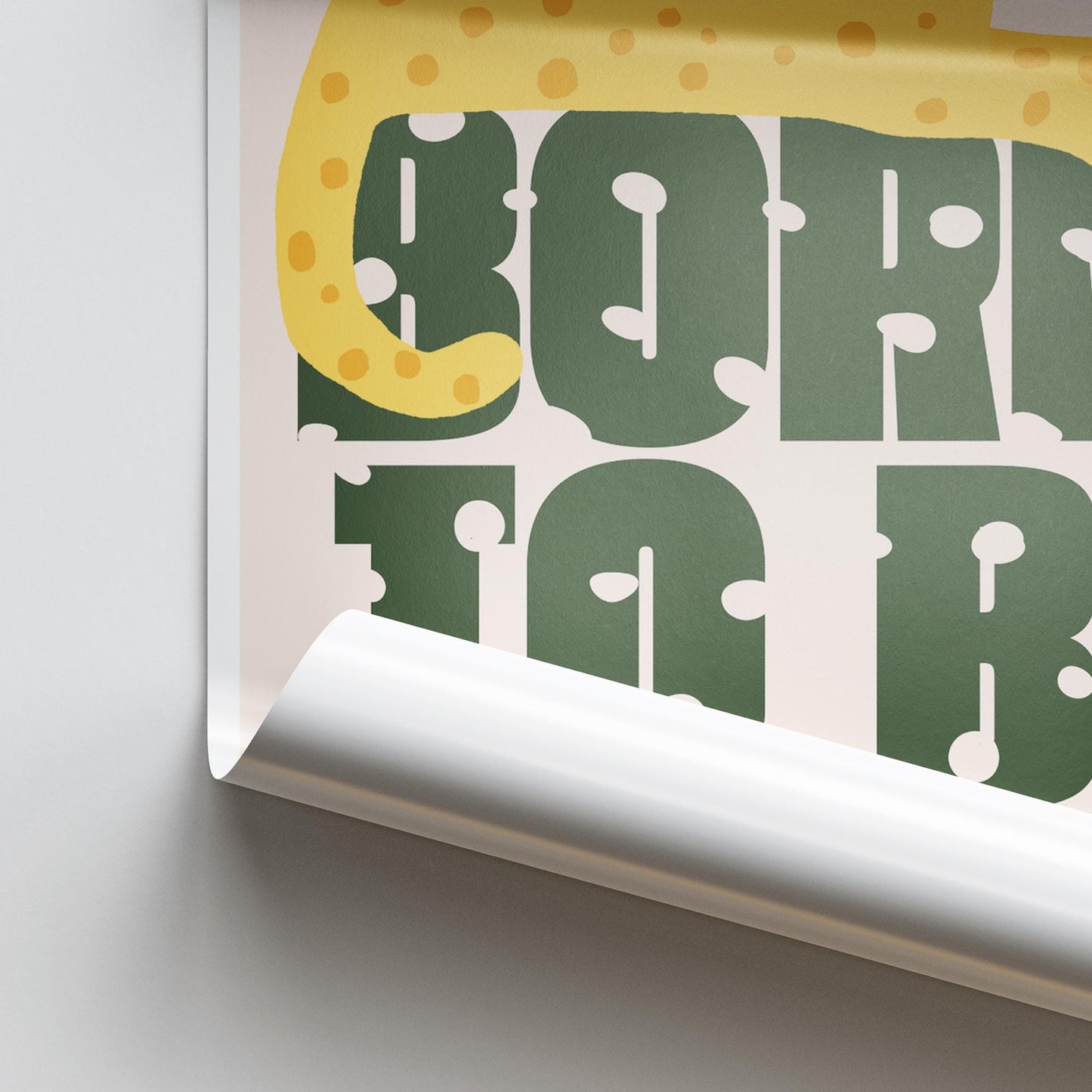 Born To Be Wild - Leopard Poster: Kids Room Wall Art  Jungle-themed Print for Childrens Bedroom or Nursery Decor, Colourful Animal Print