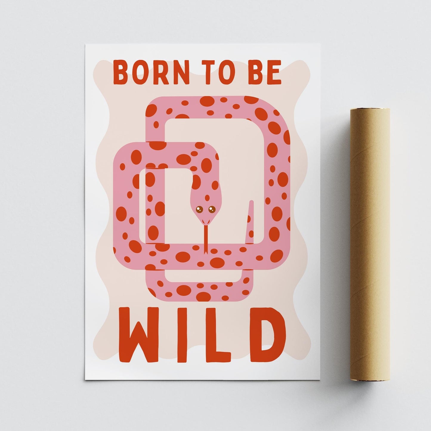 Born To Be Wild - Snake Poster: Kids Room Wall Art  Jungle-themed Print for Childrens Bedroom or Nursery Decor, Colourful Animal Print