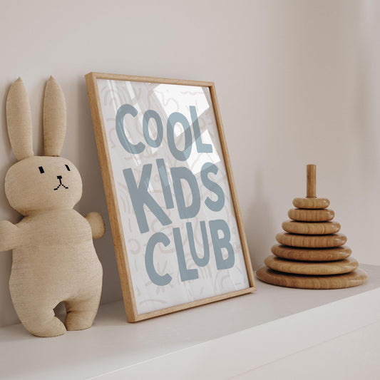 Cool Kids Club - Doodles: Typography Quote Print For Children, Kids Home Decor Fun and Trendy Wall Art for Kids' Bedrooms & Playrooms